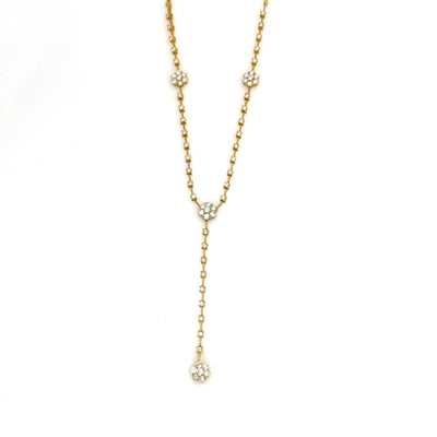 Diamond Flower Lariat Necklace