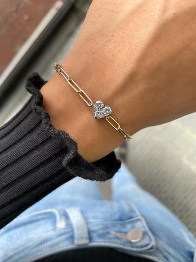 Diamond Cluster Heart Bracelet