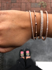 Emerald & Round Pave Bangle Bracelet