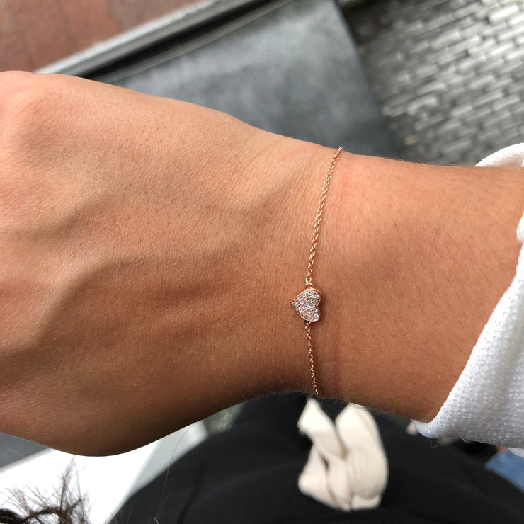 Mini Pave Heart Bracelet