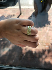 Yellow Diamond Double Row Eternity Ring