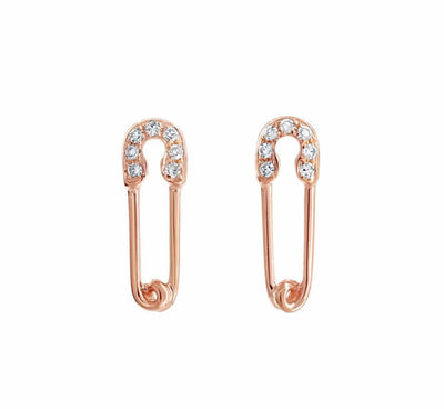 Diamond Paper Clip Earrings