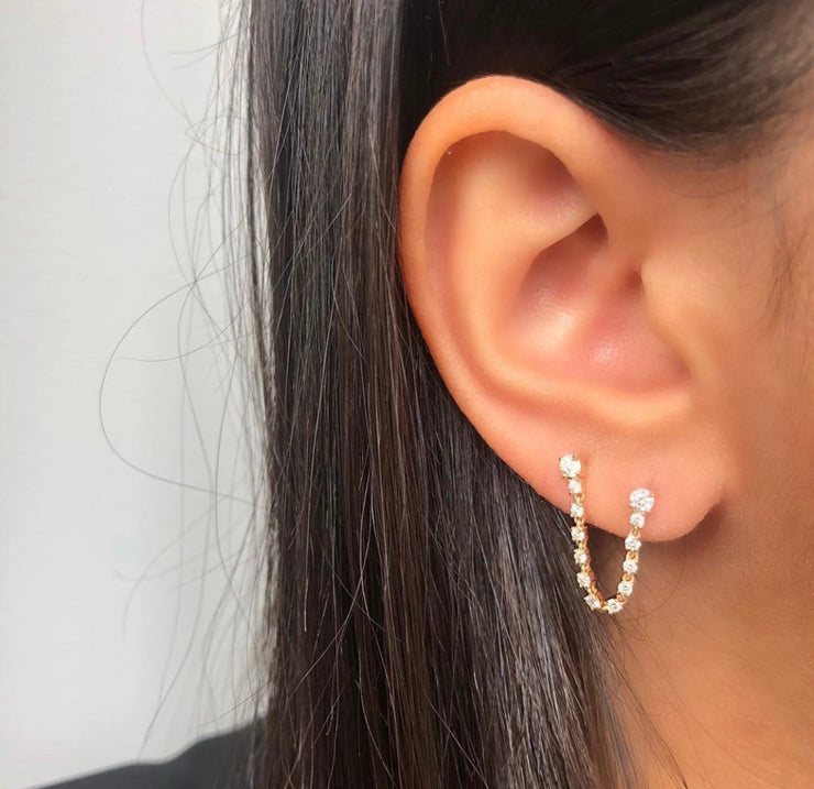 Diamond Loop Earring