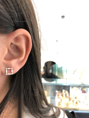 Baguette Square Stud Earrings