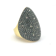 Green Diamond Cone Ring