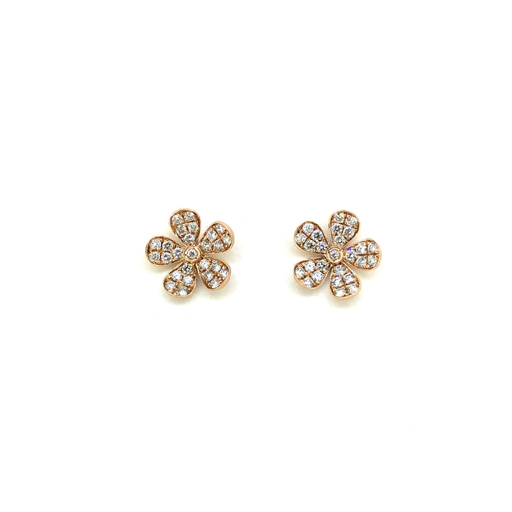 Large Flower Diamond Stud