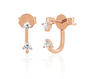 Double Prong Set Diamond Earring