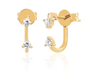 Double Prong Set Diamond Earring