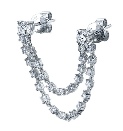 Double Diamond Loop Earrings