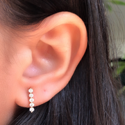 Long Diamond Bar Earrings