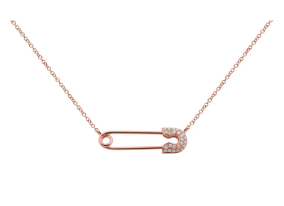 Safety Pin Diamond Necklace