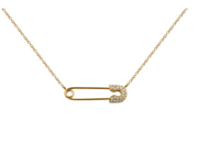 Safety Pin Diamond Necklace