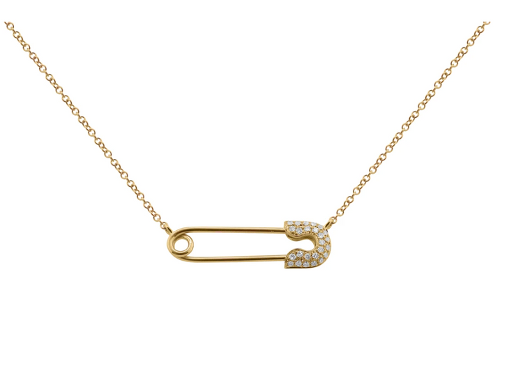 Safety Pin Diamond Necklace