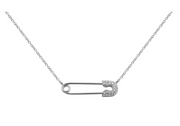 Safety Pin Diamond Necklace