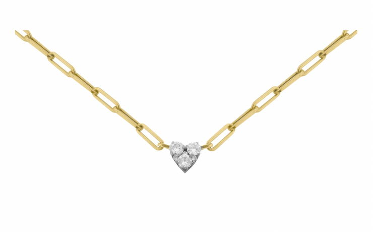 Diamond Cluster Heart Necklace