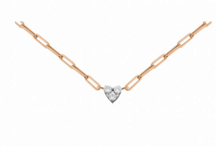 Diamond Cluster Heart Necklace