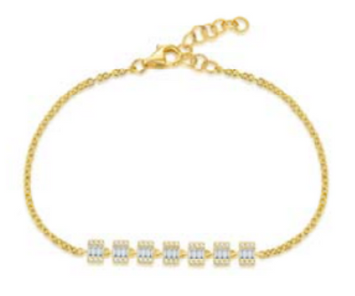 Round & Baguette Diamond Bracelet