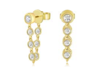 Bezel Diamond Earring