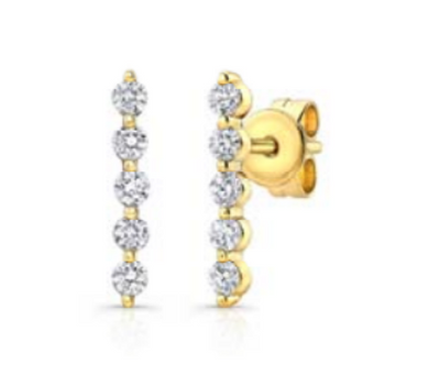 Long Diamond Bar Earrings