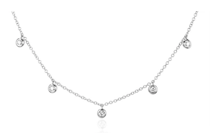 5 Hanging Diamond Bezel Anklet