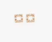 Baguette Square Stud Earrings