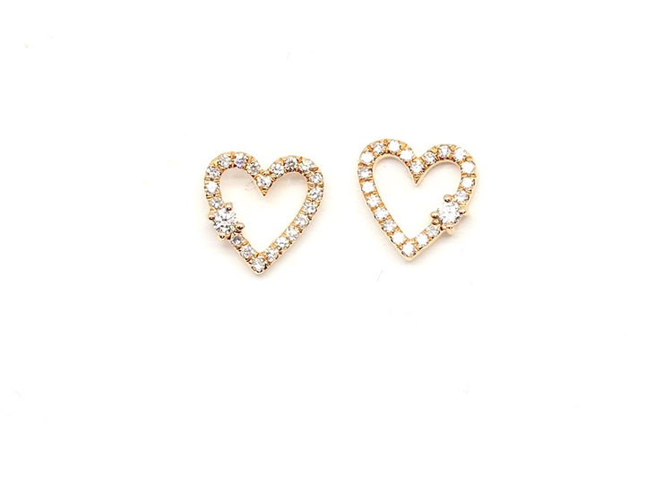 Open Heart Stud Earring