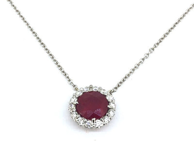 Halo & Ruby Pendant