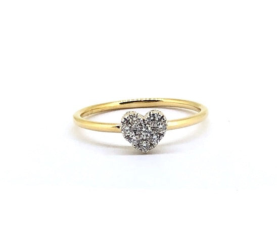 Diamond Pave Heart Ring