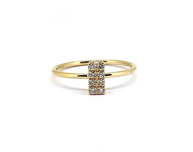 Rectaungular Diamond Pave Ring