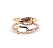 Two Row Diamond Oval Ring