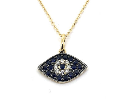 Diamond & Sapphire Eye Pendant