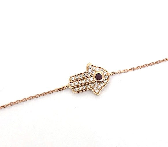 Diamond & Ruby Hand Bracelet