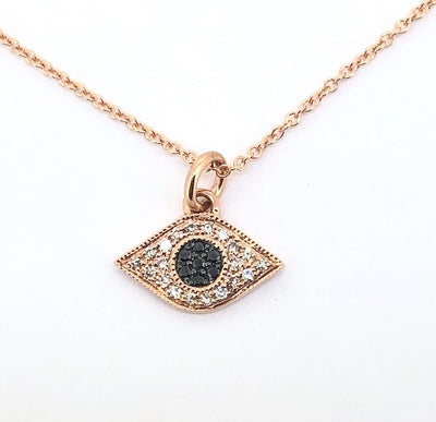 White & Black Diamond Eye Necklace