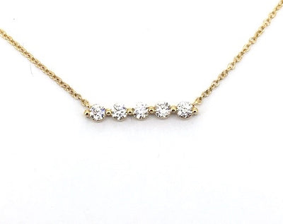 Round Diamond Bar Necklace