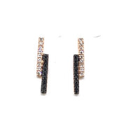 White & Black Double Bar Earrings